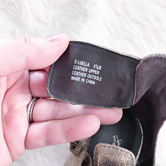 Elizabeth and James Luella Metallic Pewter Heeled Sandals - Picture 7 of 7